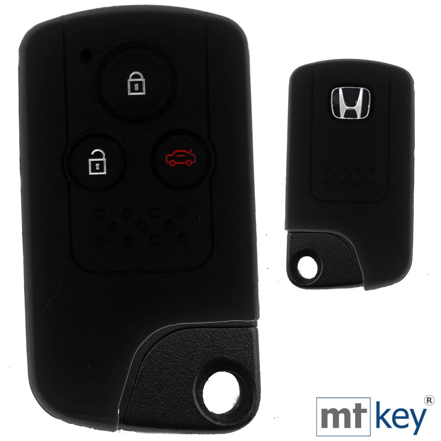 Auto Schlüssel Hülle Silikon Schutz Cover Schwarz kompatibel mit Honda CR-V CR-Z Civic VIIII Insight Accord 3 Tasten KEYLESS SMARTKEY