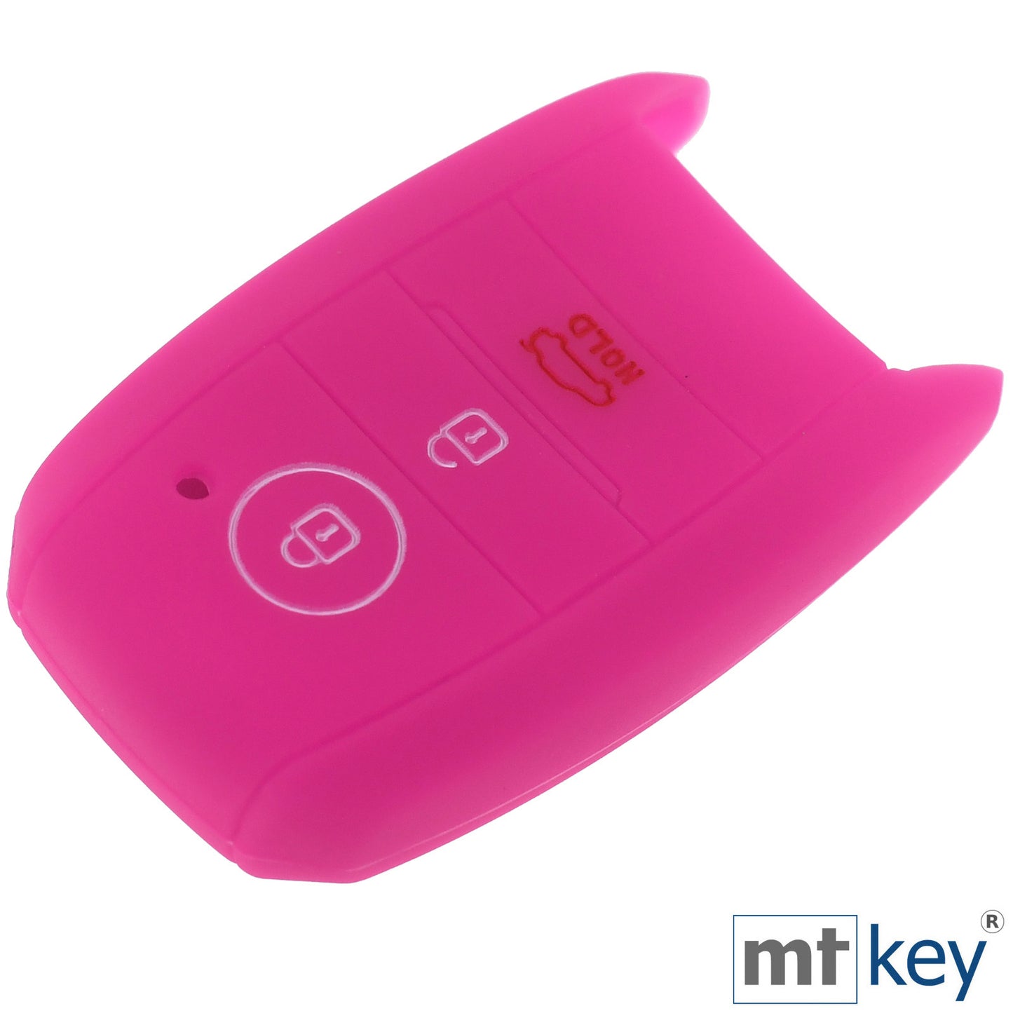 Auto Schlüssel Hülle Silikon Schutz Cover Pink kompatibel mit KIA Picantio Rio Ceed Soul Sportage Stonic 3 Tasten KEYLESS SMARTKEY