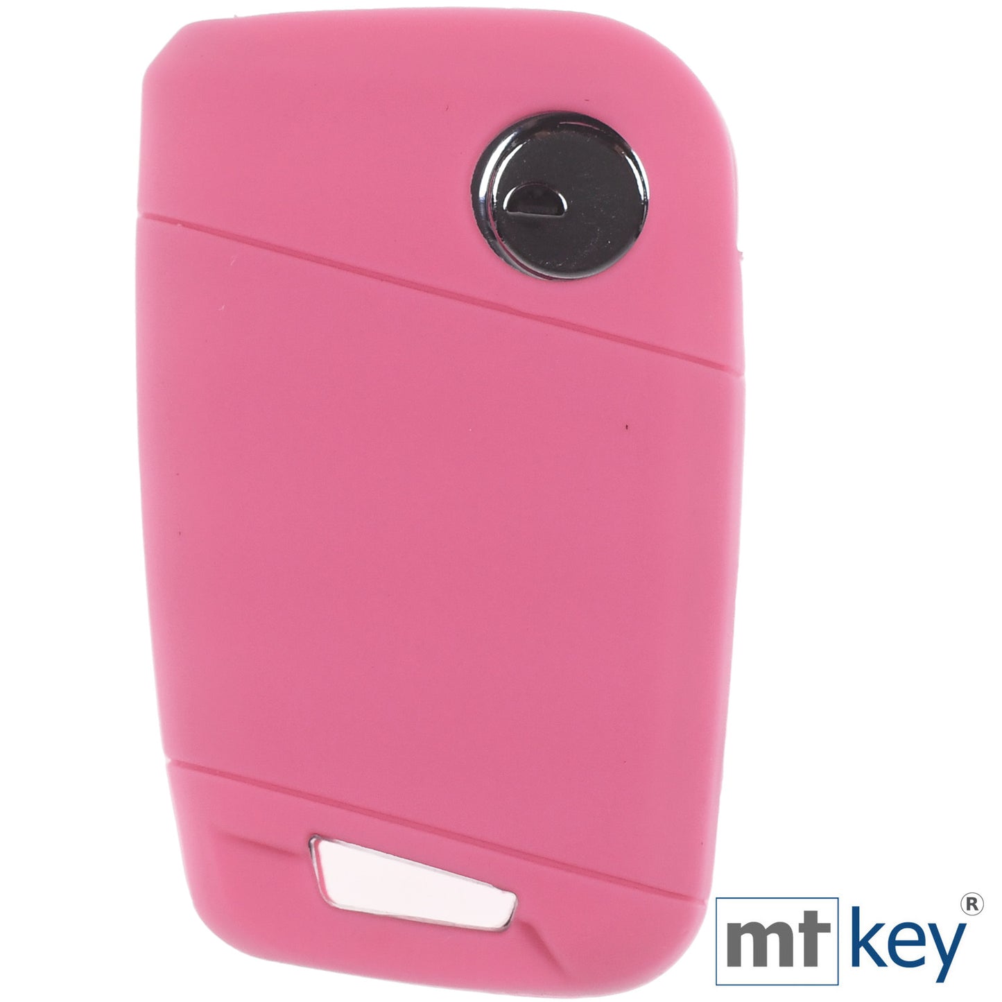 Auto Schlüssel Hülle Silikon Schutz Cover Rosa kompatibel mit VW Passat B8 Arteon Skoda Kodiaq 3 Tasten KEYLESS SMARTKEY