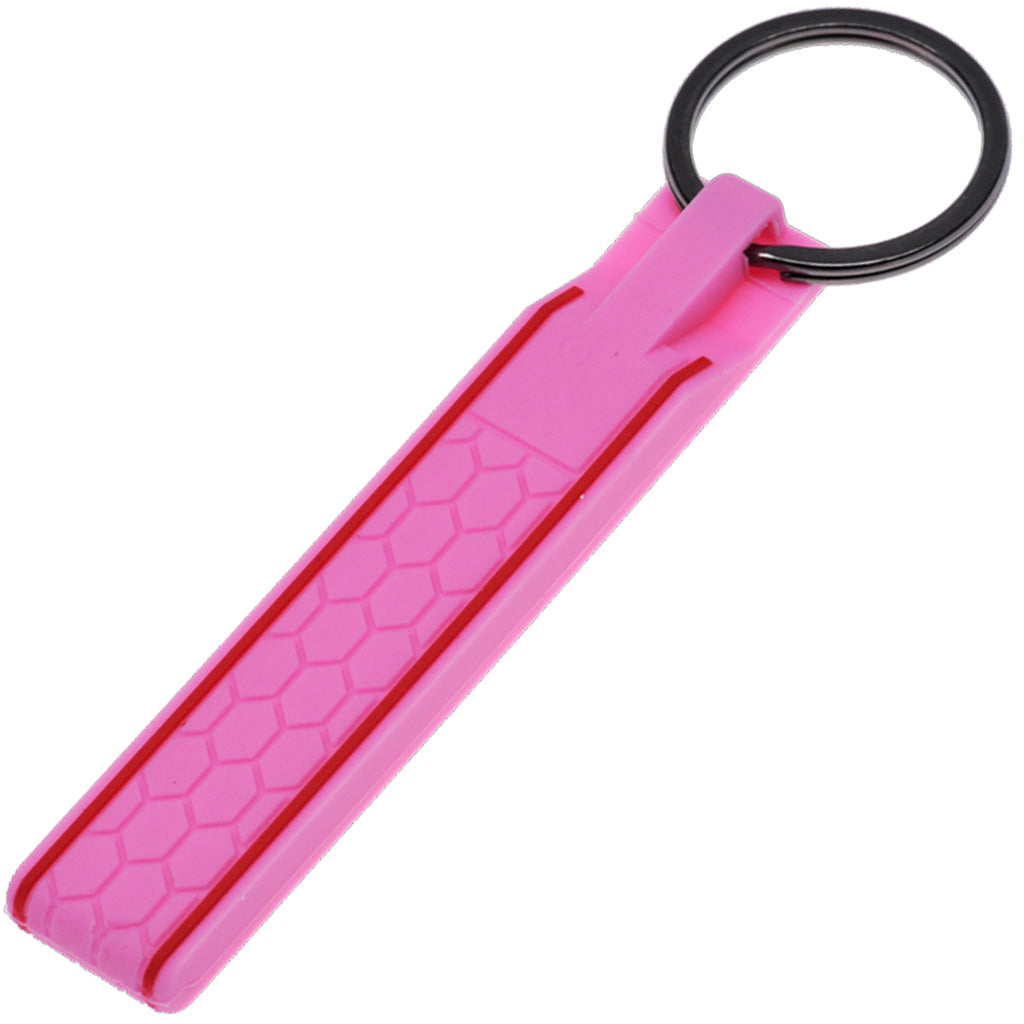 Silikon Schlüssel Band Key Tag Schlüssel Anhänger im Wabe Design Rosa kompatibel mit Wabe Design von VW SEAT Skoda