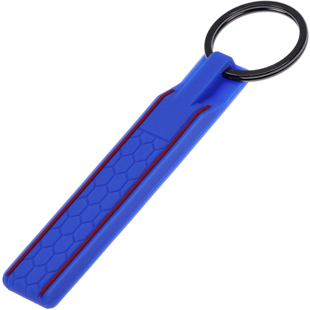 Silikon Schlüssel Band Key Tag Schlüssel Anhänger im Wabe Design Blau kompatibel mit Wabe Design von VW SEAT Skoda