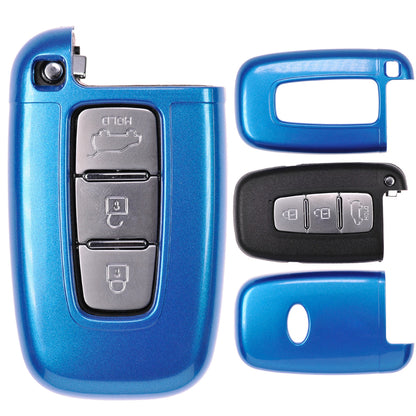 Auto Schlüssel Kunststoff Hülle ABS Plastik Schutz Cover Blau kompatibel mit Hyundai i10 i20 ix35 Kia Ceed Soul Sportage KEYLESS SMARTKEY