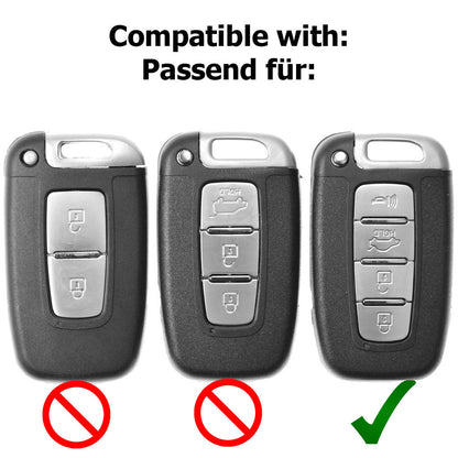 Auto Schlüssel Kunststoff Hülle ABS Plastik Schutz Cover Schwarz kompatibel mit Hyundai i40 Tucson i30 Elantra Kia Sportage KEYLESS SMARTKEY