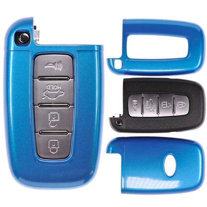 Auto Schlüssel Kunststoff Hülle ABS Plastik Schutz Cover Blau kompatibel mit Hyundai i40 Tucson i30 Elantra Kia Sportage KEYLESS SMARTKEY