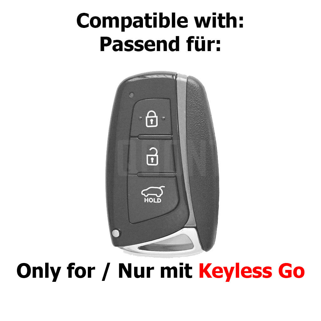 Auto Schlüssel Kunststoff Hülle ABS Plastik Schutz Cover Schwarz kompatibel mit Hyundai Genesis Equus Elantra Santa Fe KEYLESS SMARTKEY