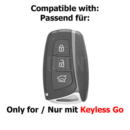 Auto Schlüssel Kunststoff Hülle ABS Plastik Schutz Cover Schwarz kompatibel mit Hyundai Genesis Equus Elantra Santa Fe KEYLESS SMARTKEY