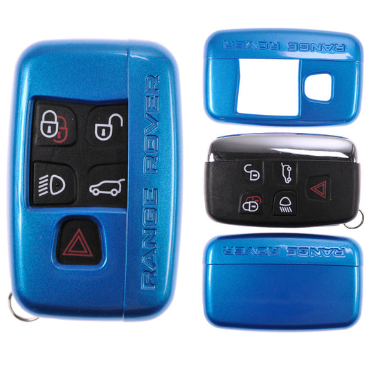 Auto Schlüssel Kunststoff Hülle ABS Plastik Schutz Cover Blau kompatibel mit Land Rover Range Rover Evoque KEYLESS SMARTKEY