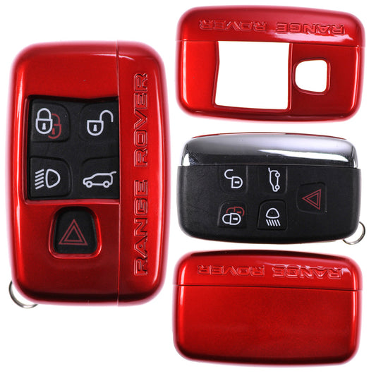 Auto Schlüssel Kunststoff Hülle ABS Plastik Schutz Cover Rot kompatibel mit Land Rover Range Rover Evoque KEYLESS SMARTKEY