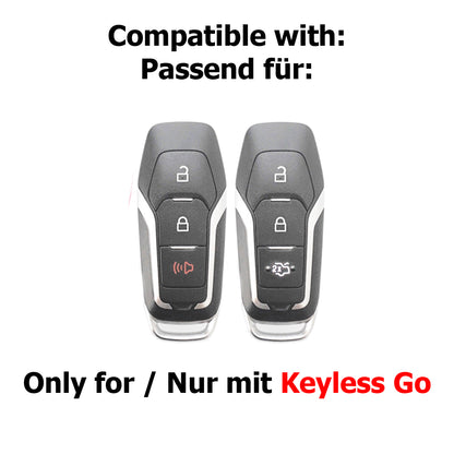 Auto Schlüssel Kunststoff Hülle ABS Plastik Schutz Cover Schwarz kompatibel mit Ford Explorer Ranger Mondeo F-150 Galaxy Mustang KEYLESS SMARTKEY