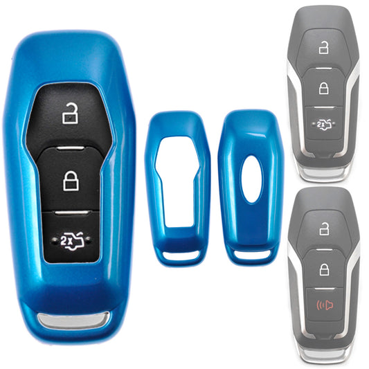 Auto Schlüssel Kunststoff Hülle ABS Plastik Schutz Cover Blau kompatibel mit Ford Explorer Ranger Mondeo F-150 Galaxy Mustang KEYLESS SMARTKEY