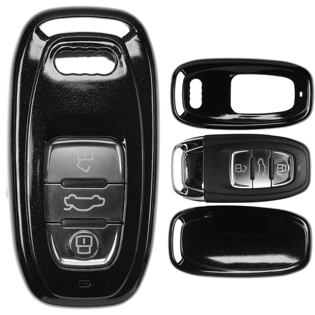 Auto Schlüssel Kunststoff Hülle ABS Plastik Schutz Cover Schwarz kompatibel mit Audi A5 S5 Q5 A7 A8 A6 S6 A4 S4 KEYLESS SMARTKEY