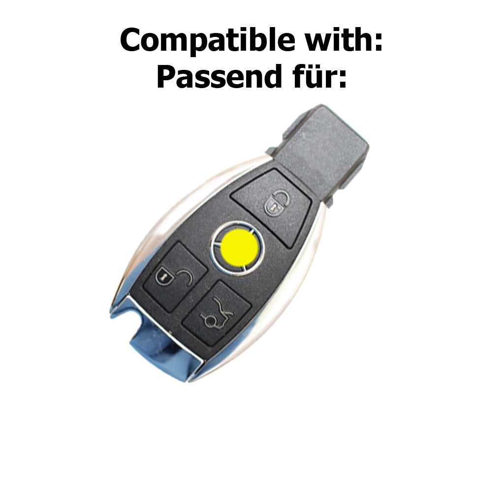 Auto Schlüssel Kunststoff Hülle ABS Plastik Schutz Cover Schwarz kompatibel mit Mercedes Benz Funk ab 2005 Smartkey