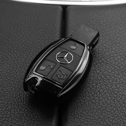 Auto Schlüssel Kunststoff Hülle ABS Plastik Schutz Cover Schwarz kompatibel mit Mercedes Benz Funk ab 2005 Smartkey