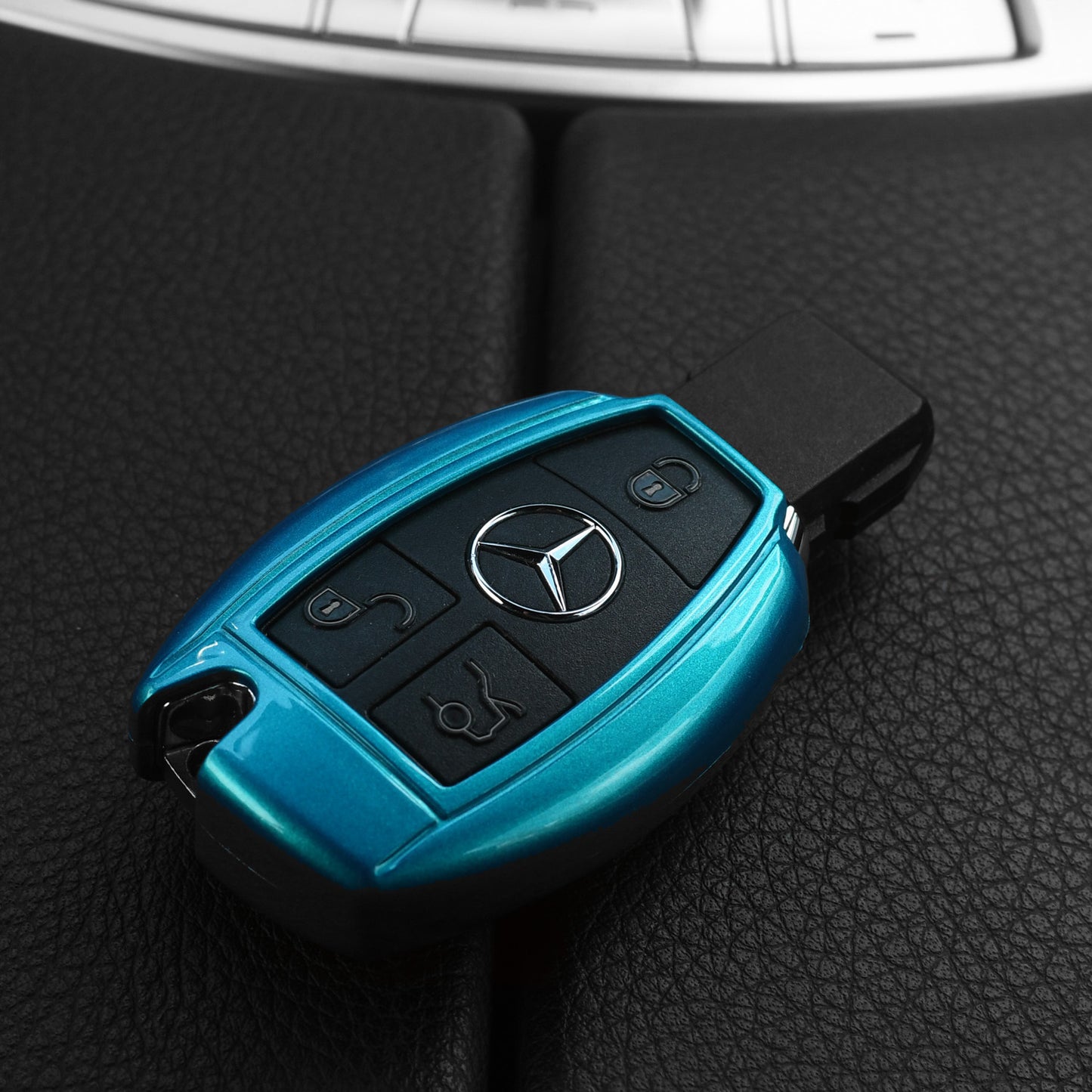 Auto Schlüssel Kunststoff Hülle ABS Plastik Schutz Cover Blau kompatibel mit Mercedes Benz Funk ab 2005 Smartkey