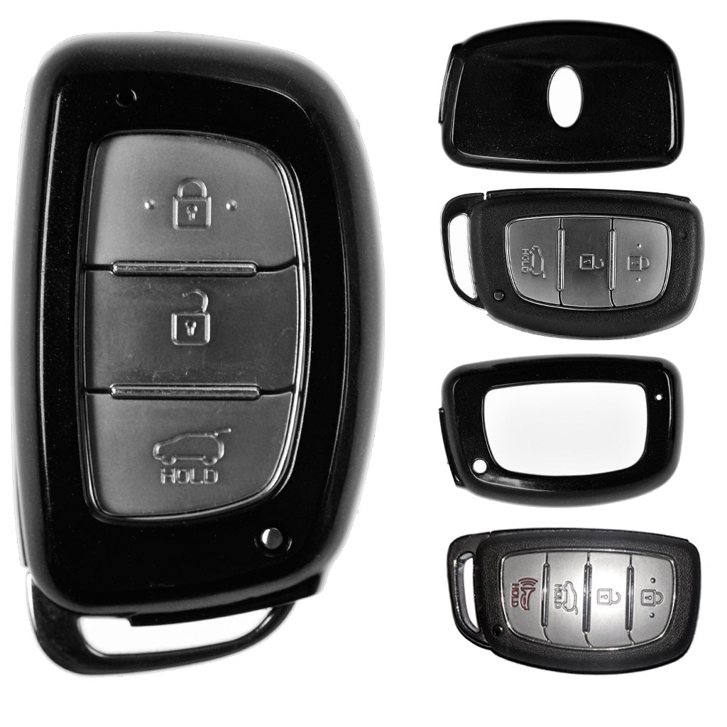 Auto Schlüssel Kunststoff Hülle ABS Plastik Schutz Cover Schwarz kompatibel mit Hyundai Tucson i40 i10 i20 ix35 KEYLESS SMARTKEY