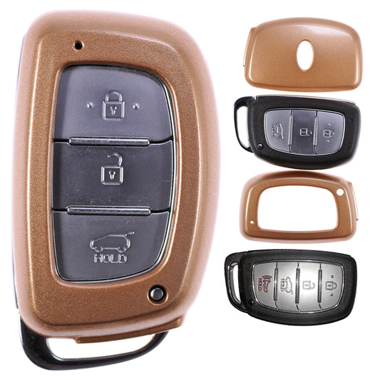 Auto Schlüssel Kunststoff Hülle ABS Plastik Schutz Cover Gold kompatibel mit Hyundai Tucson i40 i10 i20 ix35 KEYLESS SMARTKEY