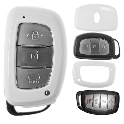 Auto Schlüssel Kunststoff Hülle ABS Plastik Schutz Cover Weiß kompatibel mit Hyundai Tucson i40 i10 i20 ix35 KEYLESS SMARTKEY