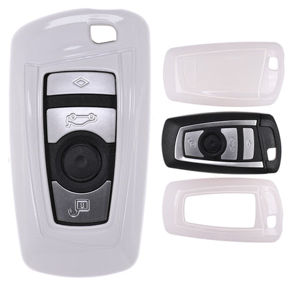 Auto Schlüssel Kunststoff Hülle ABS Plastik Schutz Cover Weiß kompatibel mit BMW 5er F10 F11 F18 3er F30 X3 X1 X6 6er 1er F20 KEYLESS SMARTKEY