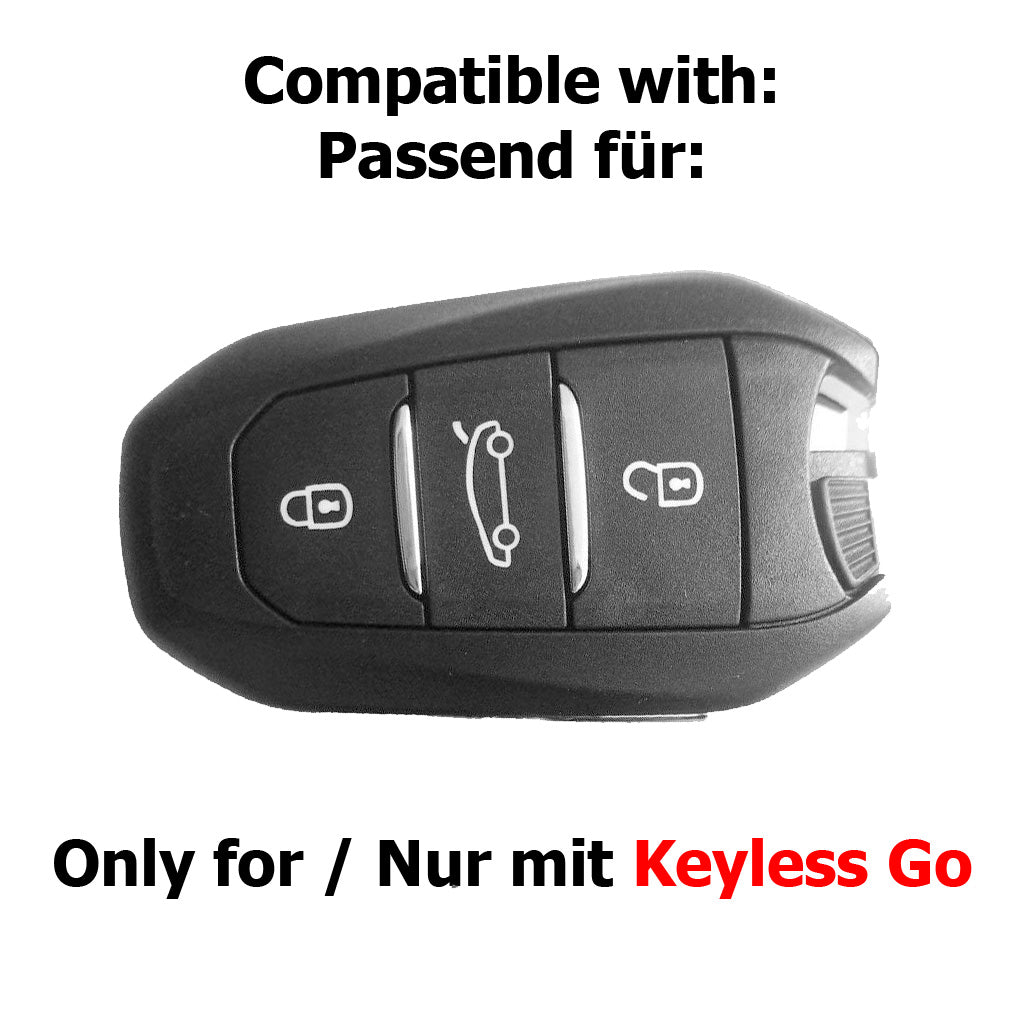 Auto Schlüssel Kunststoff Hülle ABS Plastik Schutz Cover Schwarz kompatibel mit Peugeot 3008 508 308 5008 208 408 KEYLESS SMARTKEY