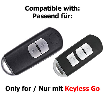 Auto Schlüssel Kunststoff Hülle ABS Plastik Schutz Cover Schwarz kompatibel mit Mazda 2 3 6 CX-3 CX-5 MX-5 KEYLESS SMARTKEY