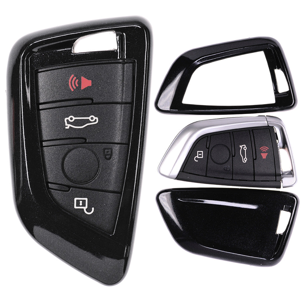 Auto Schlüssel Kunststoff Hülle ABS Plastik Schutz Cover Schwarz kompatibel mit BMW X5 F15 X6 F16 2er F45 F46 X1 F48 KEYLESS SMARTKEY