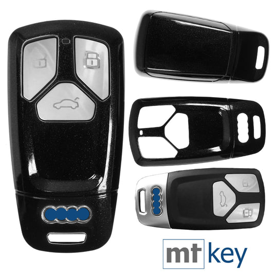 Auto Schlüssel Kunststoff Hülle ABS Plastik Schutz Cover Schwarz kompatibel mit Audi A4 A5 A6 A7 TT Q2 Q5 Q7 A8 Q8 KEYLESS SMARTKEY