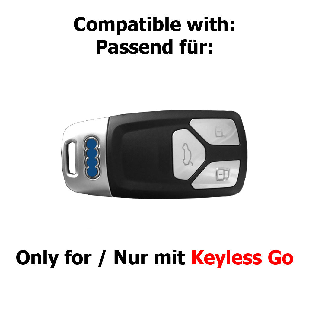 Auto Schlüssel Kunststoff Hülle ABS Plastik Schutz Cover Schwarz kompatibel mit Audi A4 A5 A6 A7 TT Q2 Q5 Q7 A8 Q8 KEYLESS SMARTKEY