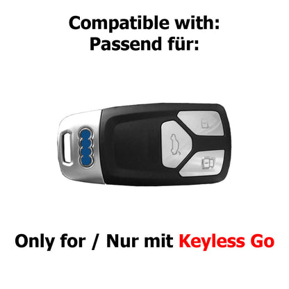 Auto Schlüssel Kunststoff Hülle ABS Plastik Schutz Cover Schwarz kompatibel mit Audi A4 A5 A6 A7 TT Q2 Q5 Q7 A8 Q8 KEYLESS SMARTKEY