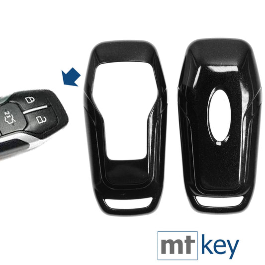 Auto Schlüssel Kunststoff Hülle ABS Plastik Schutz Cover Schwarz kompatibel mit Ford Mustang Explorer Edge Fusion KEYLESS SMARTKEY