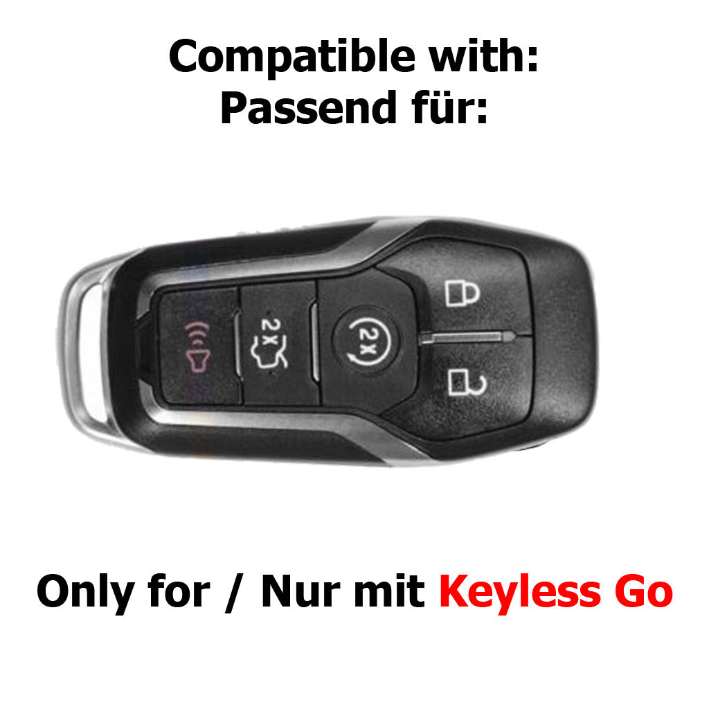 Auto Schlüssel Kunststoff Hülle ABS Plastik Schutz Cover Schwarz kompatibel mit Ford Mustang Explorer Edge Fusion KEYLESS SMARTKEY