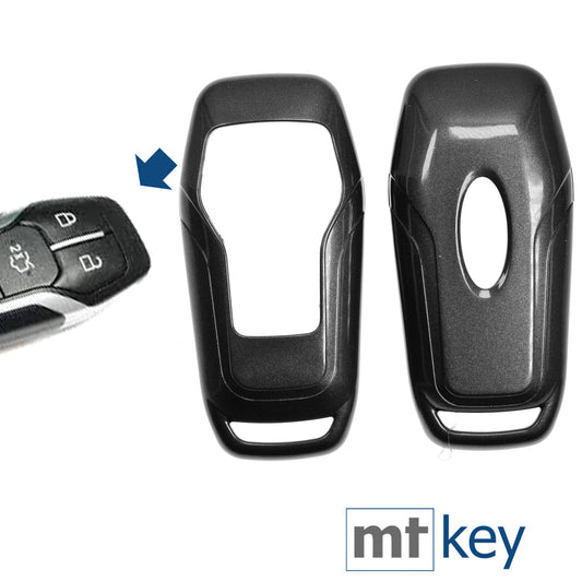 Auto Schlüssel Kunststoff Hülle ABS Plastik Schutz Cover Grau kompatibel mit Ford Mustang Explorer Edge Fusion KEYLESS SMARTKEY