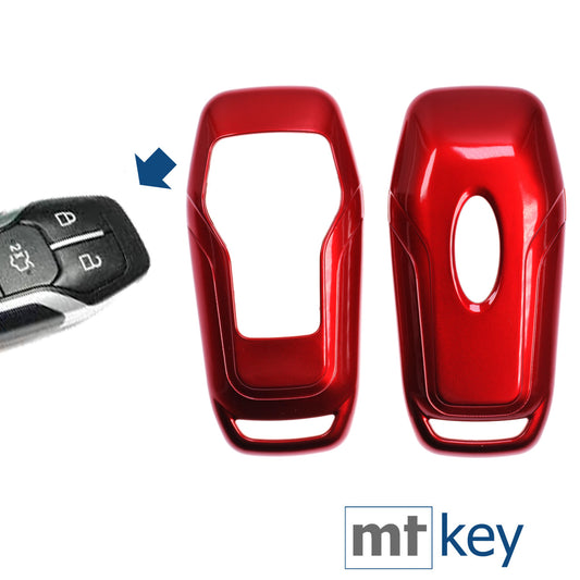 Auto Schlüssel Kunststoff Hülle ABS Plastik Schutz Cover Rot kompatibel mit Ford Mustang Explorer Edge Fusion KEYLESS SMARTKEY