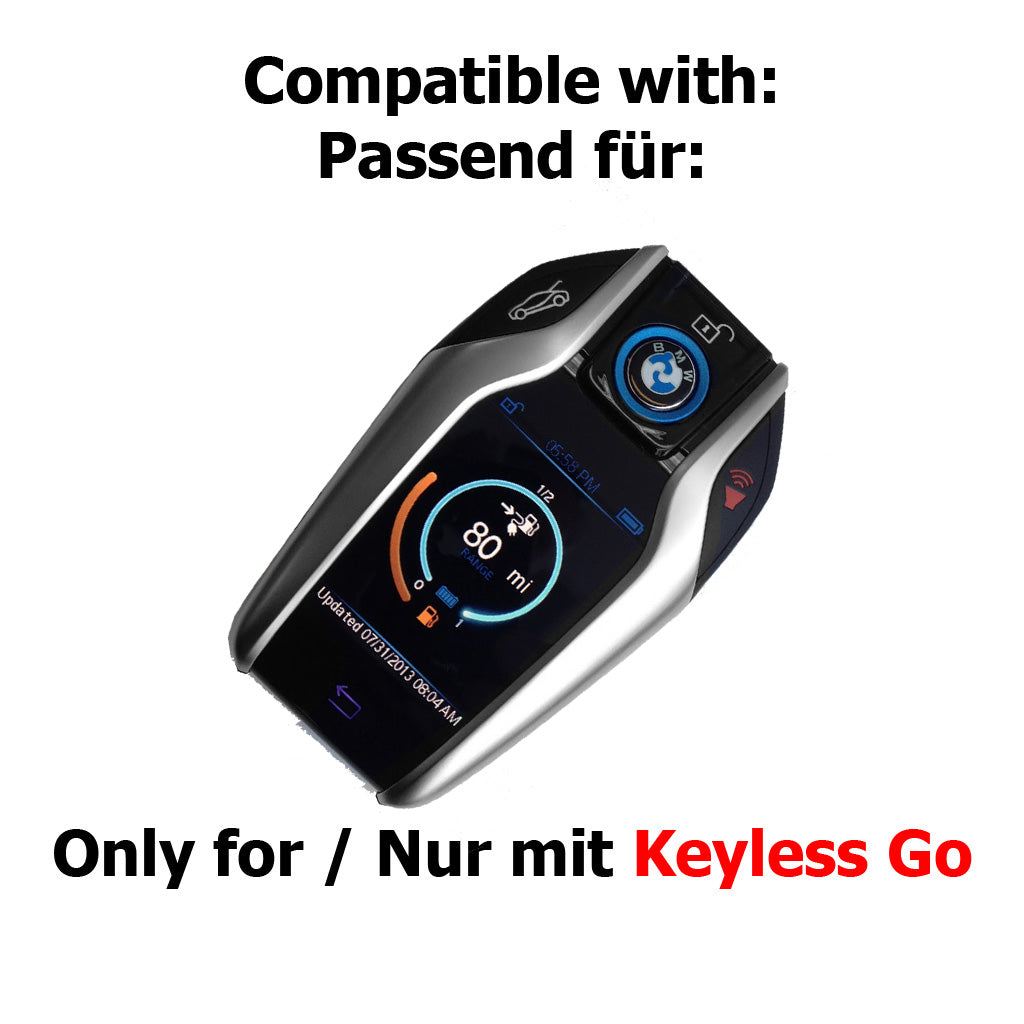 Auto Schlüssel Kunststoff Hülle ABS Plastik Schutz Cover Schwarz kompatibel mit BMW i8 5er G30 G31 7er G11 X3 G01 X4 G02 KEYLESS SMARTKEY