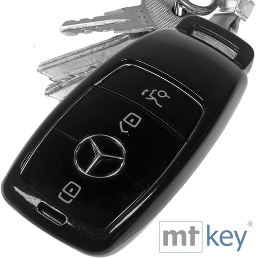 Auto Schlüssel Kunststoff Hülle ABS Plastik Schutz Cover Schwarz kompatibel mit Mercedes Benz E-Klasse W213 S213 C238 KEYLESS SMARTKEY