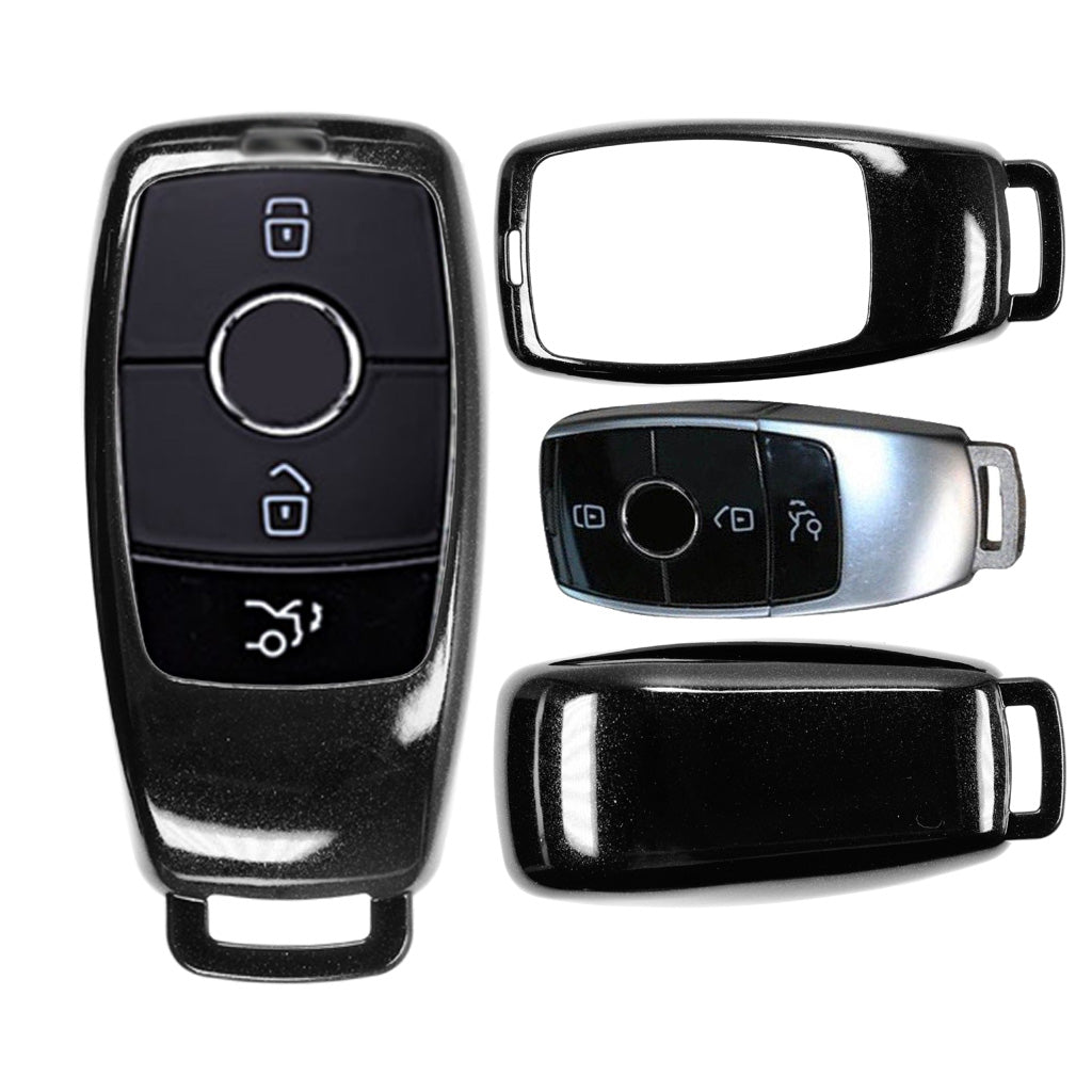 Auto Schlüssel Kunststoff Hülle ABS Plastik Schutz Cover Schwarz kompatibel mit Mercedes Benz E-Klasse W213 S213 C238 KEYLESS SMARTKEY