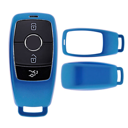 Auto Schlüssel Kunststoff Hülle ABS Plastik Schutz Cover Blau kompatibel mit Mercedes Benz E-Klasse W213 S213 C238 KEYLESS SMARTKEY