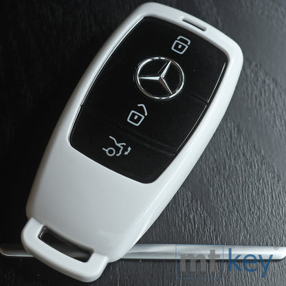 Auto Schlüssel Kunststoff Hülle ABS Plastik Schutz Cover Weiß kompatibel mit Mercedes Benz E-Klasse W213 S213 C238 KEYLESS SMARTKEY