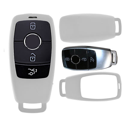 Auto Schlüssel Kunststoff Hülle ABS Plastik Schutz Cover Weiß kompatibel mit Mercedes Benz E-Klasse W213 S213 C238 KEYLESS SMARTKEY