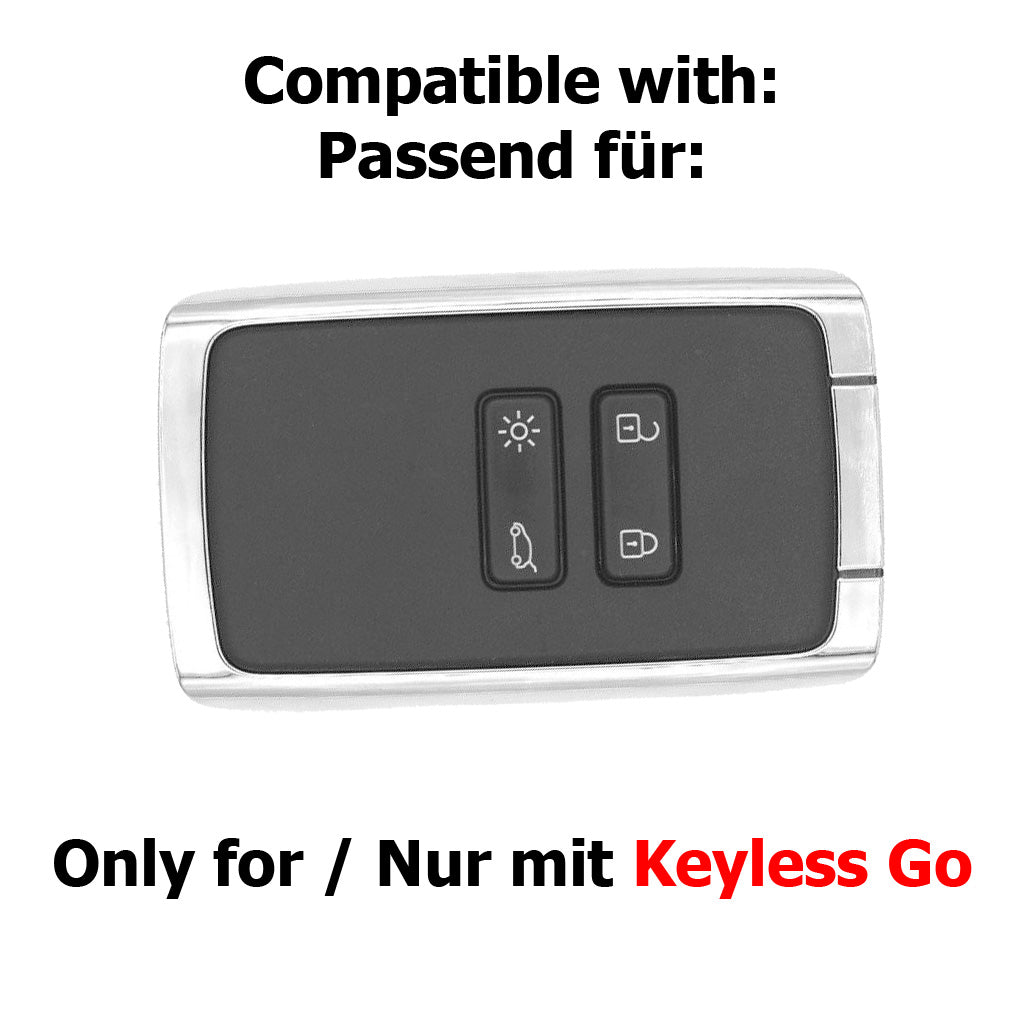 Auto Schlüssel Kunststoff Hülle ABS Plastik Schutz Cover Schwarz kompatibel mit Renault Megane Kadjar Clio Captur KEYLESS SMARTKEY CARD