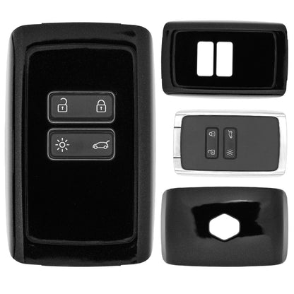 Auto Schlüssel Kunststoff Hülle ABS Plastik Schutz Cover Schwarz kompatibel mit Renault Megane Kadjar Clio Captur KEYLESS SMARTKEY CARD