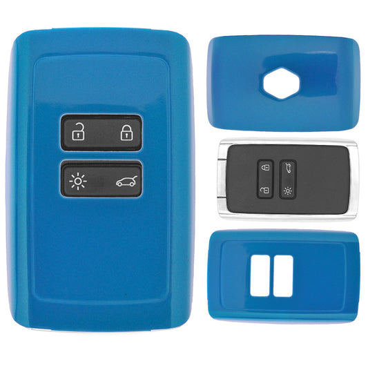 Auto Schlüssel Kunststoff Hülle ABS Plastik Schutz Cover Blau kompatibel mit Renault Megane Kadjar Clio Captur KEYLESS SMARTKEY CARD