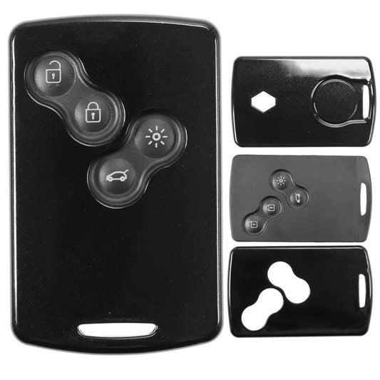 Auto Schlüssel Kunststoff Hülle ABS Plastik Schutz Cover Schwarz kompatibel mit Renault Koleos Captur Grand Scenic Megane Laguna Zoe KEYLESS SMARTKEY CARD