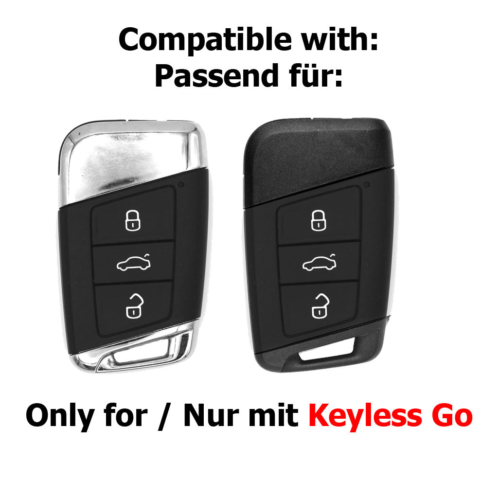 Auto Schlüssel Kunststoff Hülle ABS Plastik Schutz Cover Schwarz kompatibel mit VW Arteon T-Roc Passat B8 Skoda Superb KEYLESS SMARTKEY