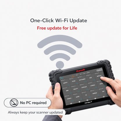 iCarsoft CR Max P OBD2 Diagnosegerät für 58+ Marken, 10" Touchscreen, ECU Coding, CAN-FD & DoIP, 50 Servicefunktionen inkl. Updates