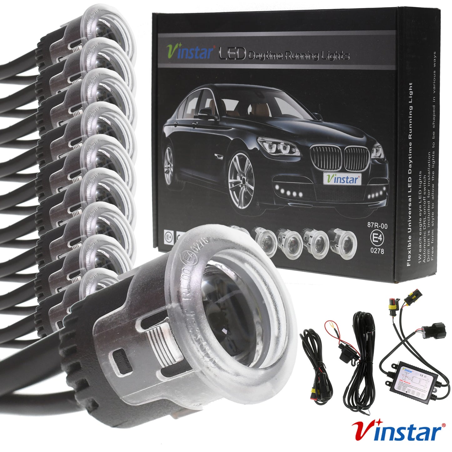 10x Vinstar LED Tagfahrlicht 12V R87 Universal KFZ AUTO LKW WOHNMOBIL CAMPER