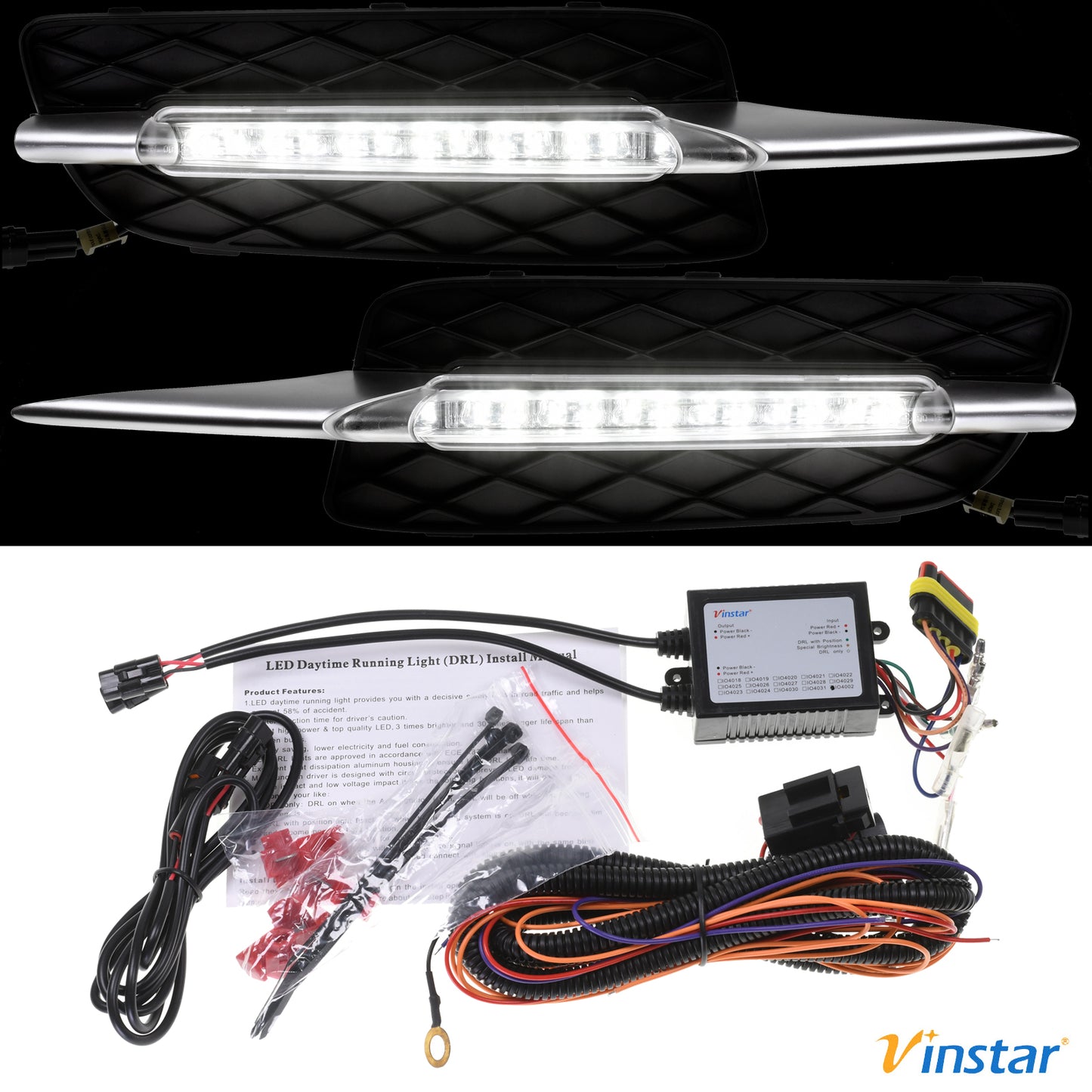 2X Vinstar LED Tagfahrlicht DRL HIGH POWER TFL kompatibel mit BMW X5 E70 2007-2010