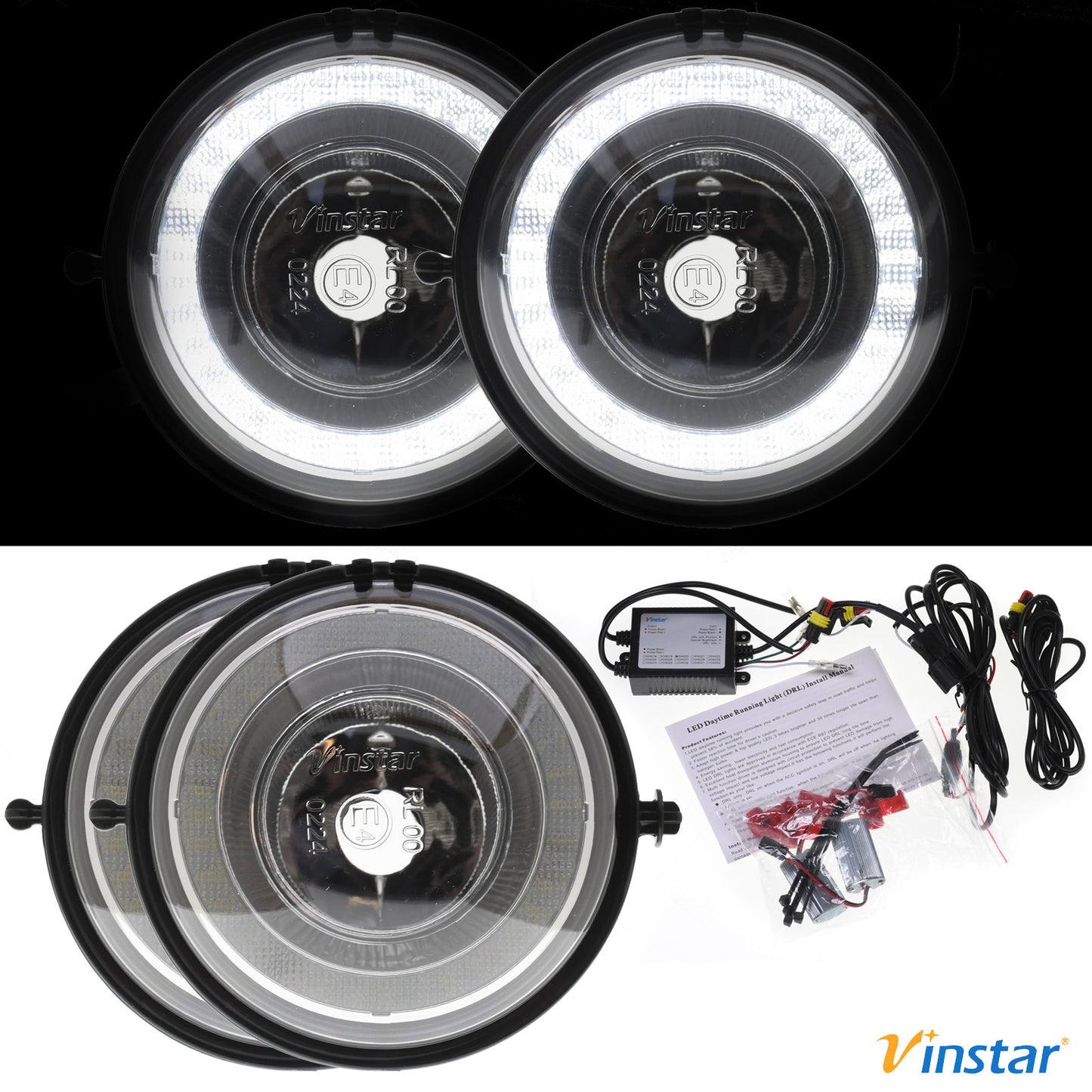 Vinstar LED NEBELSCHEINWERFER TAGFAHRLICHT POSITIONSLICHT kompatibel mit Mini R55 R56 R57 R58 R59 R60