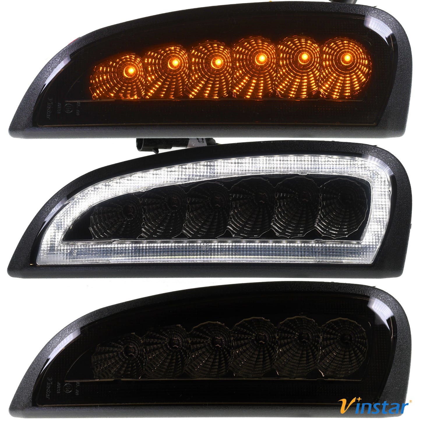 2x Vinstar LED Front Blinker Positionslicht RAUCHGLAS kompatibel mit Porsche Cayenne 2006-2010