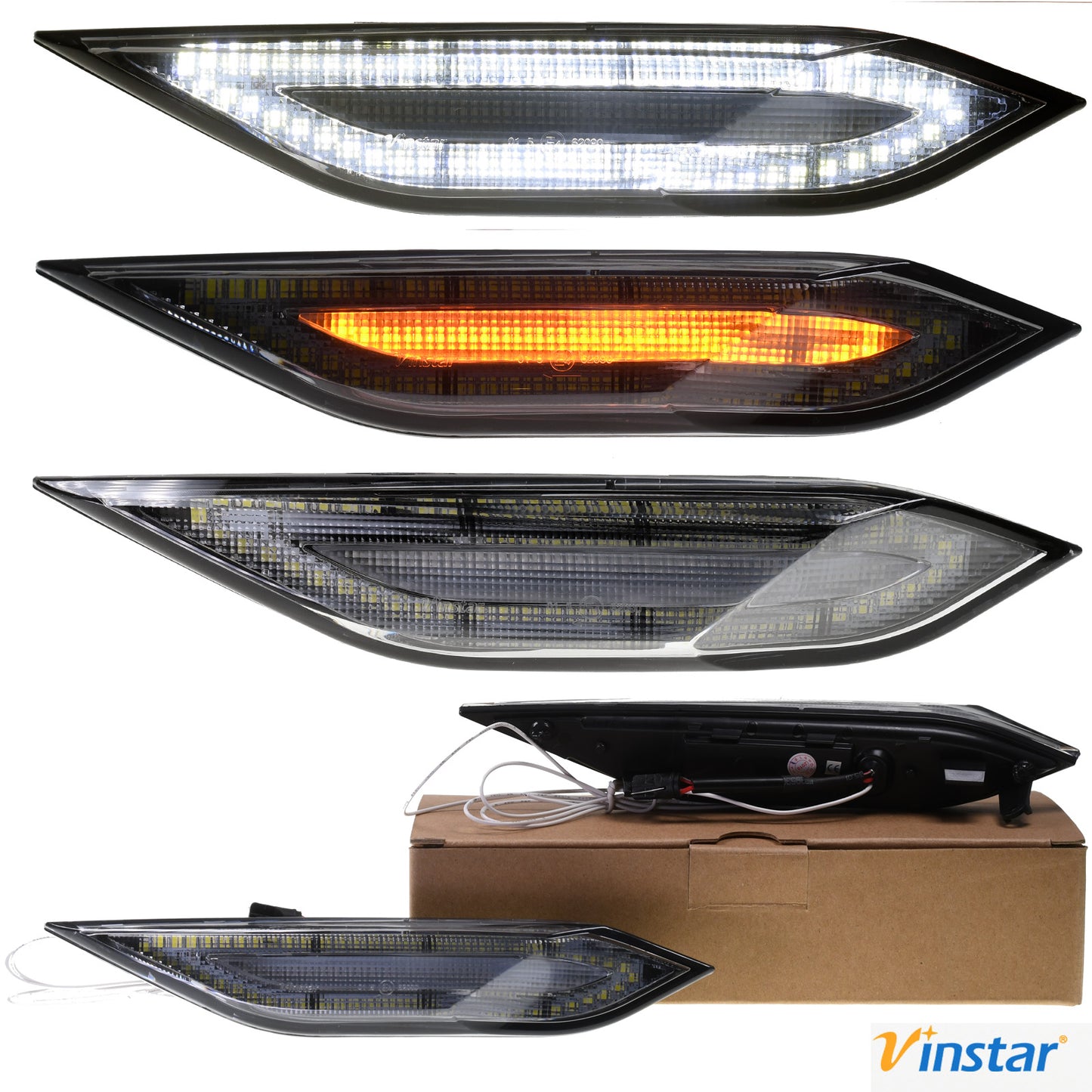 Vinstar Paar Seiten Blinker RECHTS + Links LED kompatibel mit Porsche Cayenne 92A 2010-2014