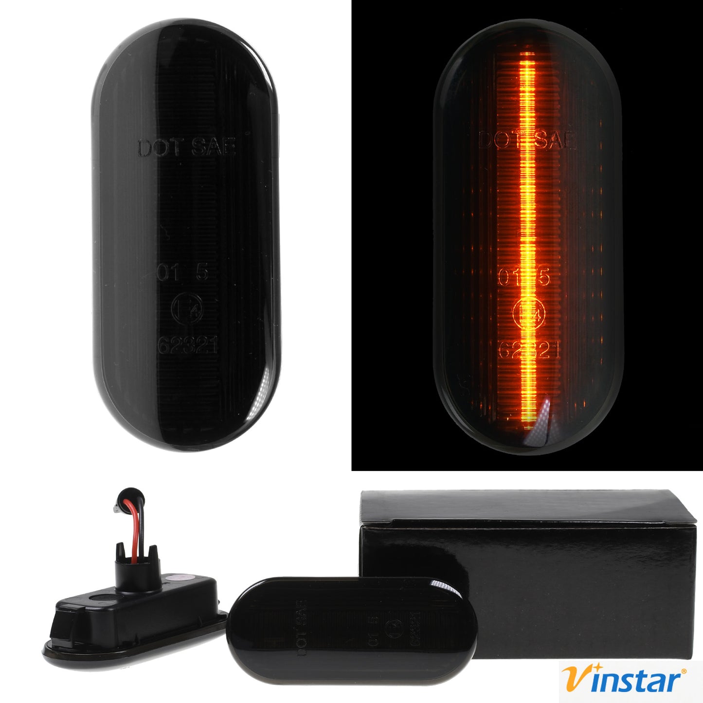 2X Vinstar SMOKE LED Seiten Blinker kompatibel mit Ford C-MAX Fiesta Focus Fusion Galaxy